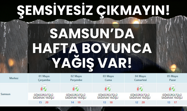 Samsun'da Hafta Boyunca Sağanak Yağış Var!