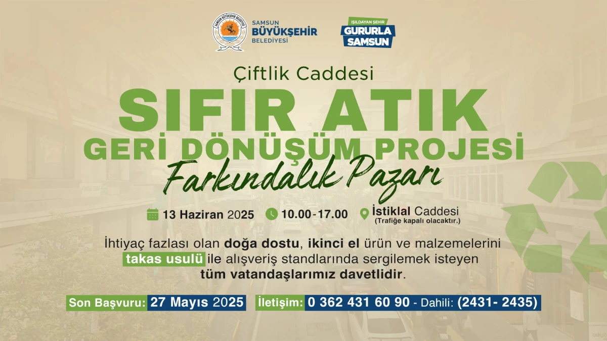 SBB Çiftlik Caddesinde Sıfır Atık Pazarı Kuruyor!
