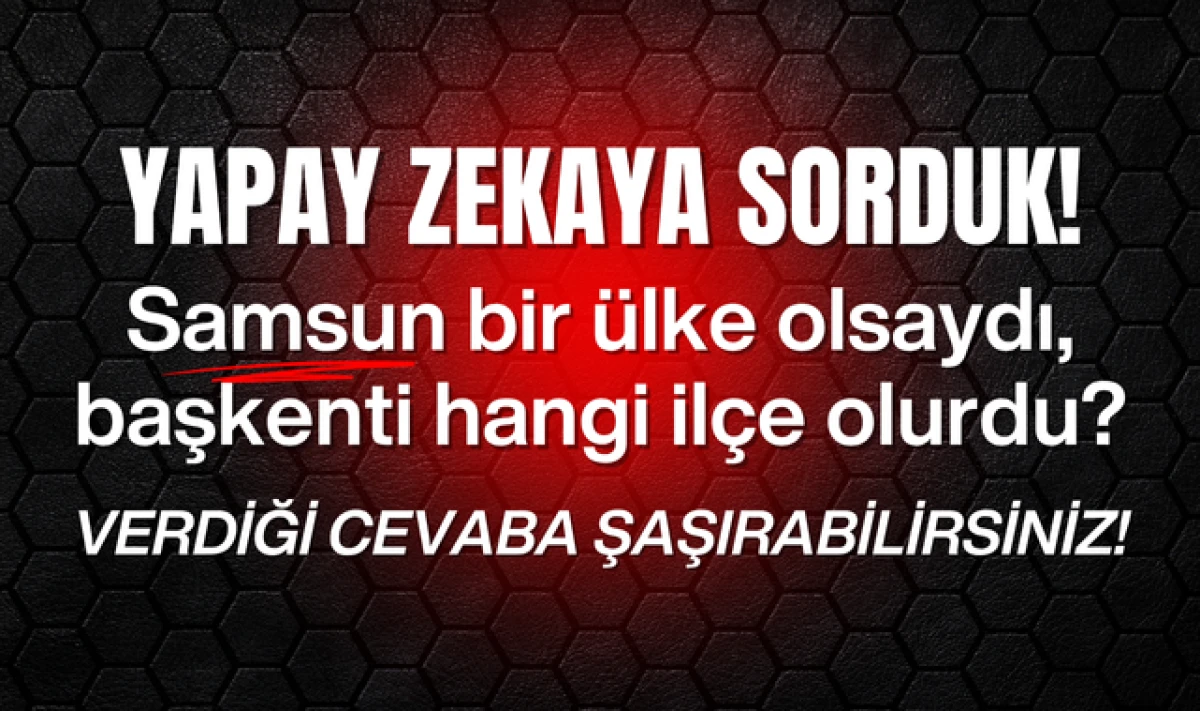 Yapay Zekaya Göre; Samsun Ülke Olsaydı Başkenti O İlçe Olurdu!